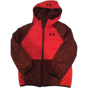 Under Armour Boys Red Zip up Jacket with Hood XL